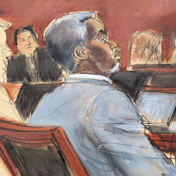Die Gerichtszeichnung zeigt Sean „Diddy“ Combs, der den Eröffnungsplädoyers am ersten Verhandlungstag vor dem Bundesgericht in Manhattan zuhört.