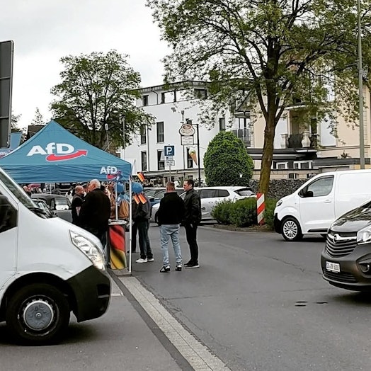 AfD-Stand beim Frühlingsfest in Neunkirchen-Seelscheid
