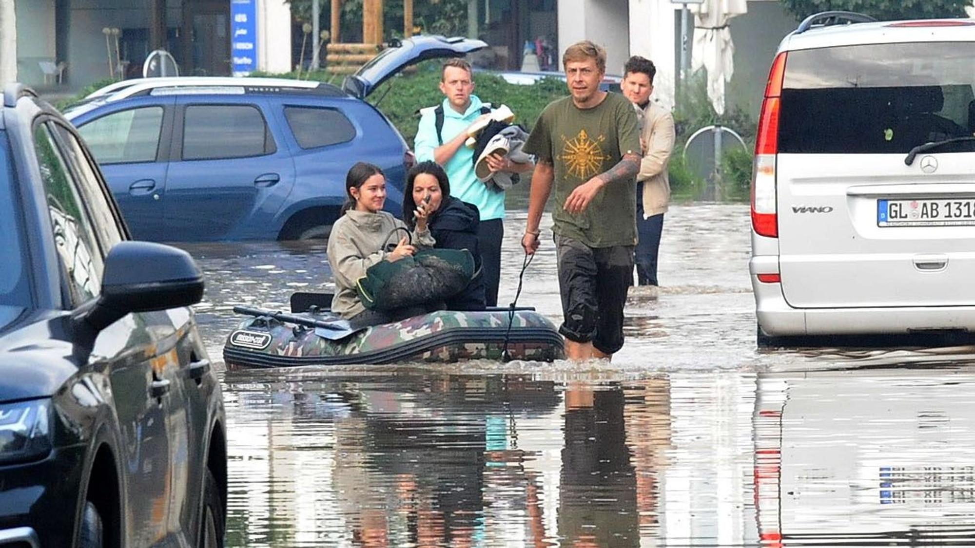 Szene vom Hochwasser 2021