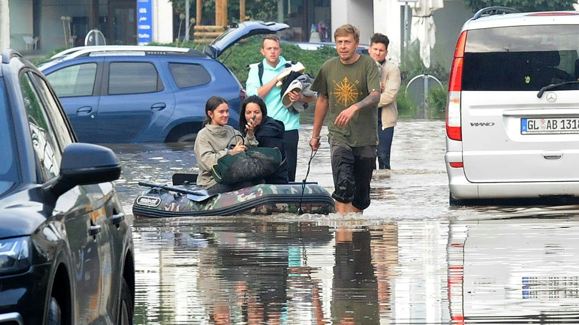 Szene vom Hochwasser 2021