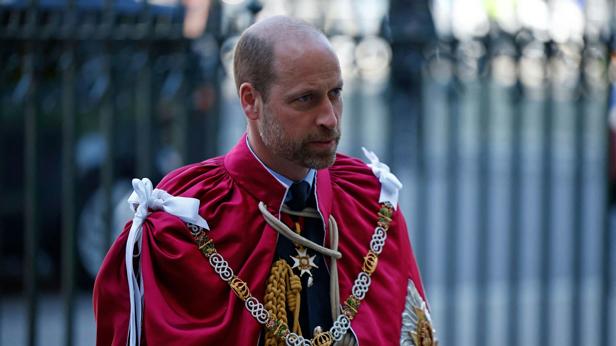 Prinz William vor dem Eintritt in die Westminster Abbey.