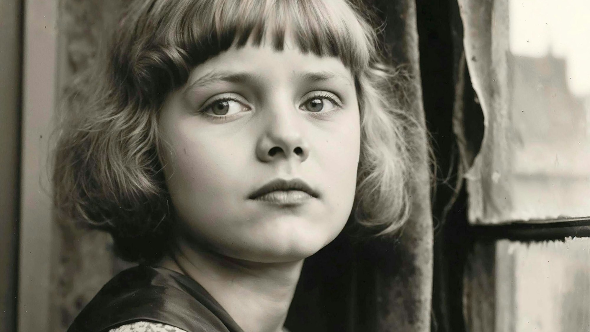 Schwarz-weiß Foto eines jungen Mädchens