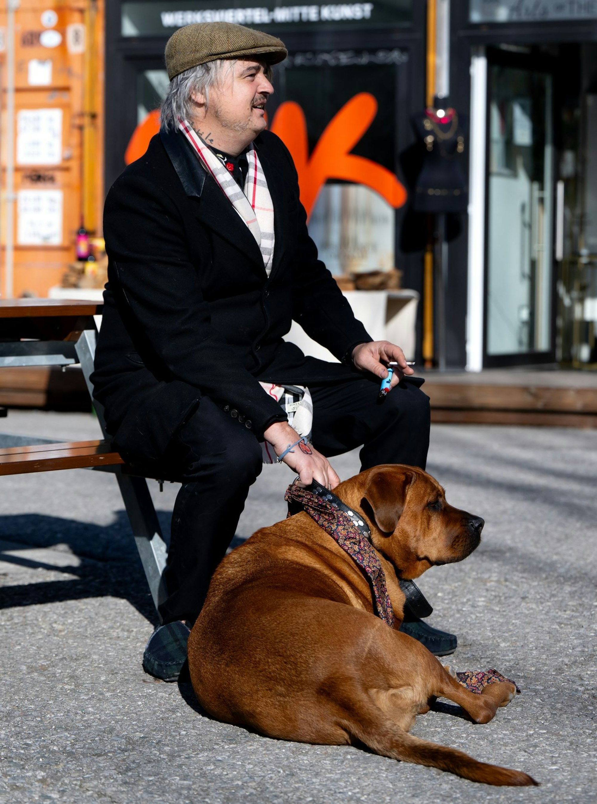 Immer dabei: sein Hund Gladys