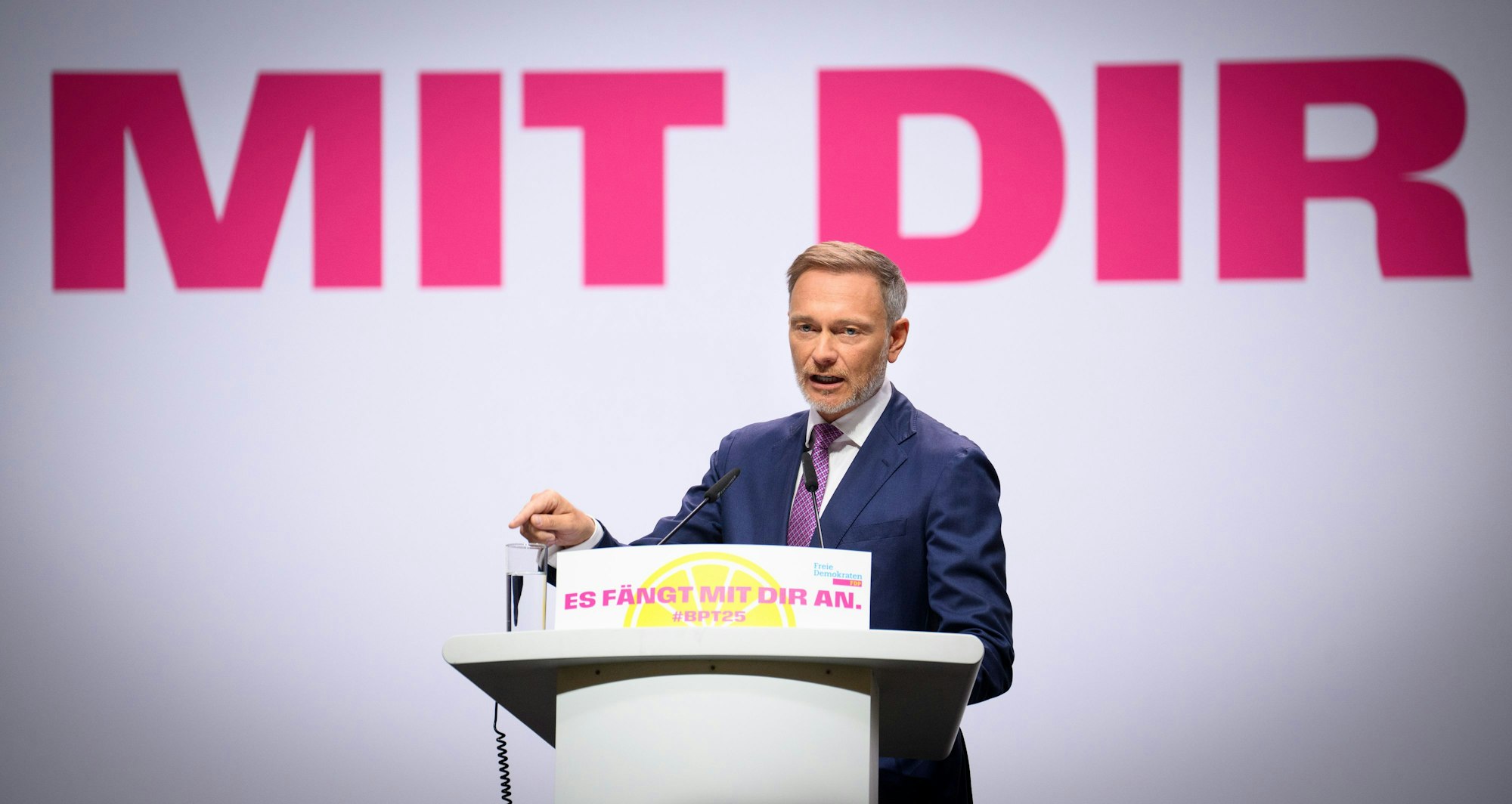 Christian Lindner, bisheriger Bundesvorsitzender der FDP, spricht beim 76. Ordentlichen Bundesparteitag der FDP.