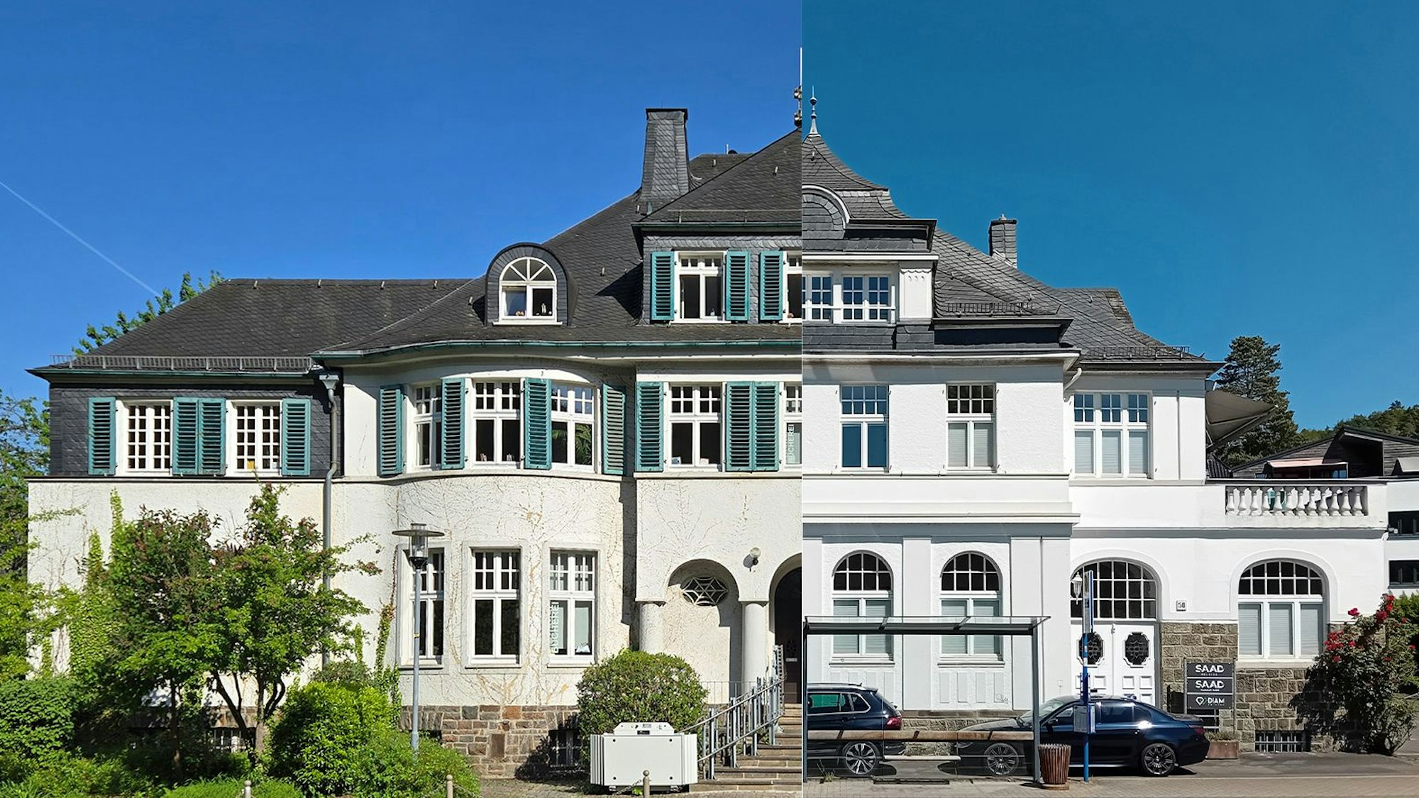 Zwei Rathäuser werden zu einem zusammengeschnitten.