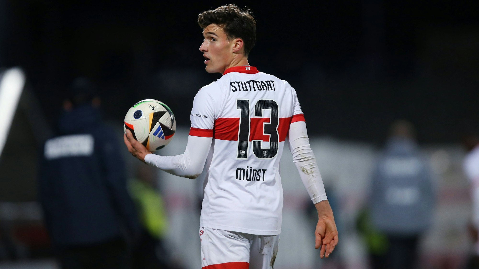 BAU// 30.11.2024 Großaspach Fußball VfB Stuttgart II vs. SV Waldhof Mannheim, Leonhard Luis Münst VfB II *** BAU 30 11 2024 Großaspach Football VfB Stuttgart II vs SV Waldhof Mannheim, Leonhard Luis Münst VfB II