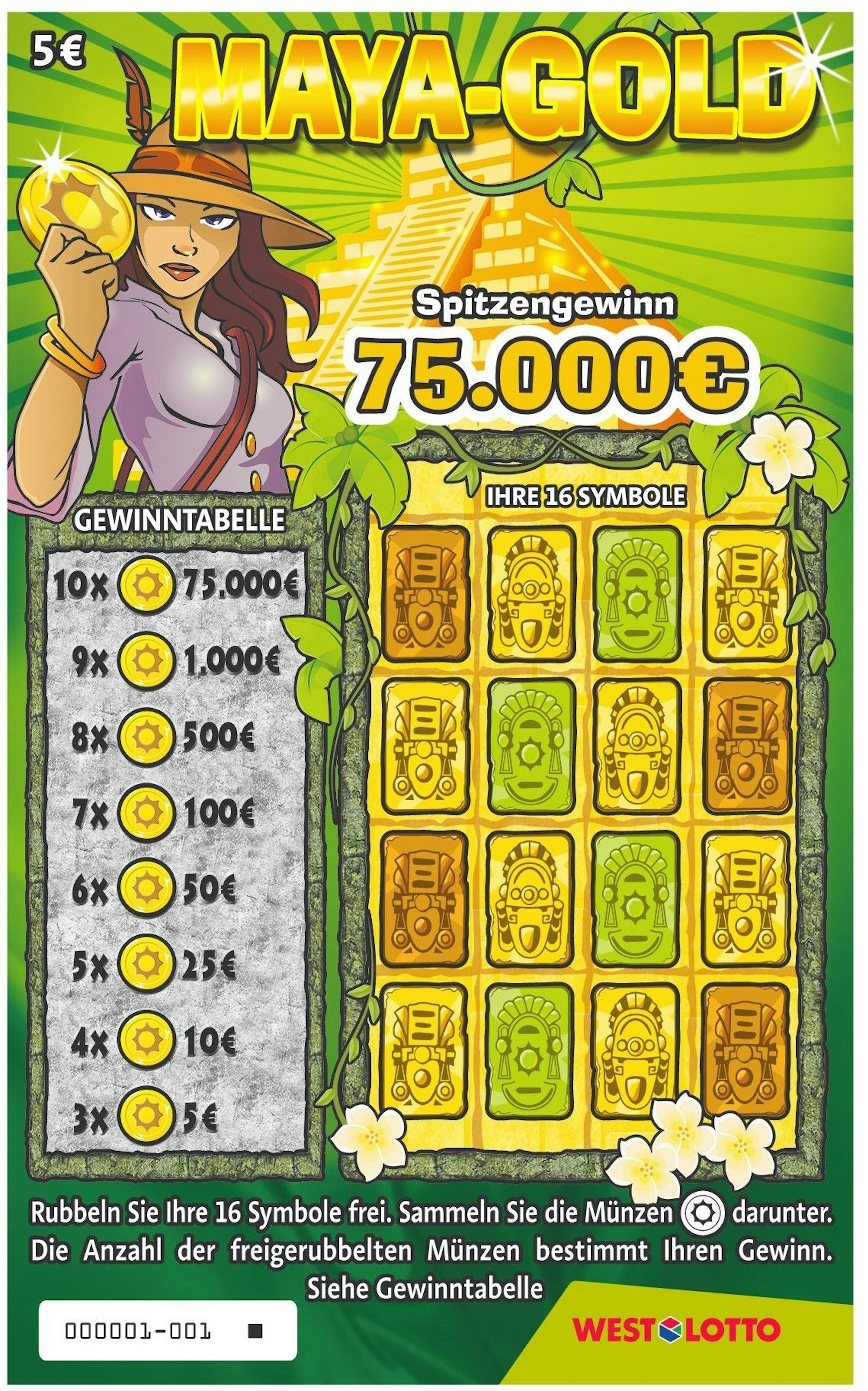 WestLotto Rubbellos Maya-Gold.