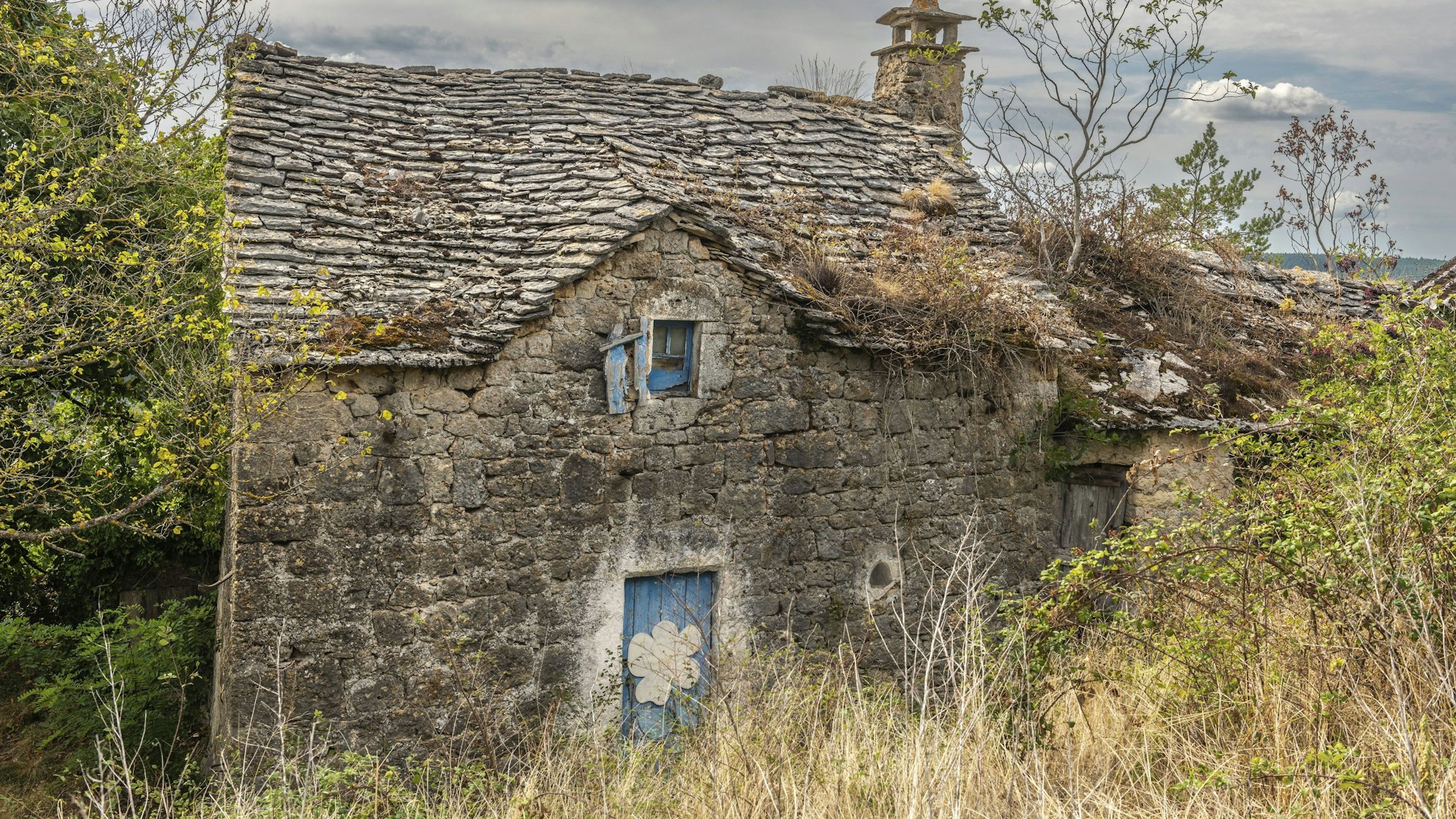 Altes Steinhaus in Frankreich.