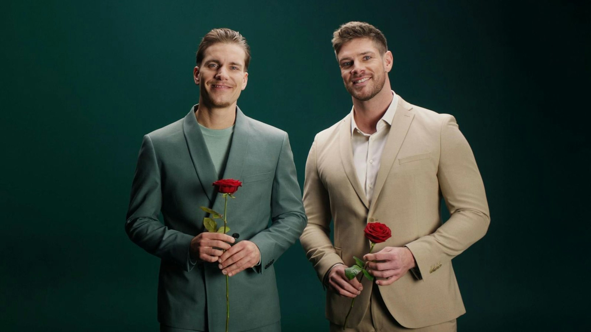 Felix Stein (links) und Martin Braun suchen ab Juni als „Die Bachelors“ die große Liebe. (Bild: RTL)