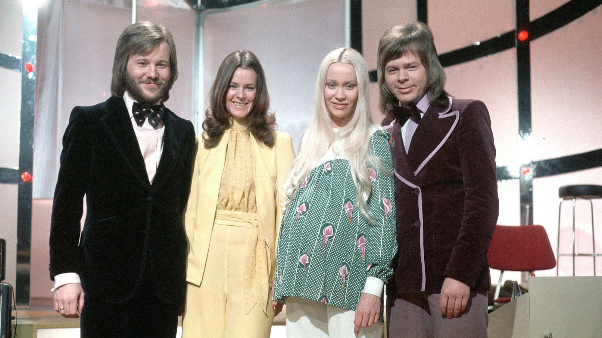Benny Andersson, Anni-Frid Lyngstad, Agnetha Fältskog und Björn Ulvaeus vor ihrem großen Durchbruch als ABBA im Jahre 1973.