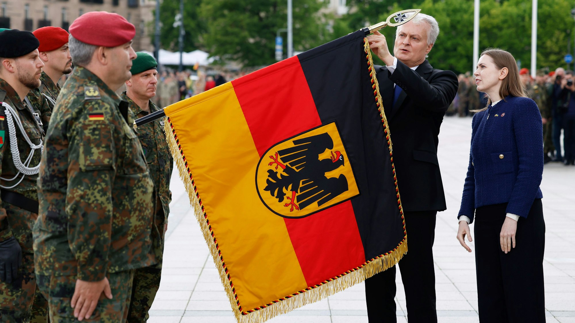 Aufstellungsappell der Panzerbrigade 45 der Bundeswehr, welche dauerhaft in Litauen stationiert und soll die Ostflanke der Nato unterstützen.