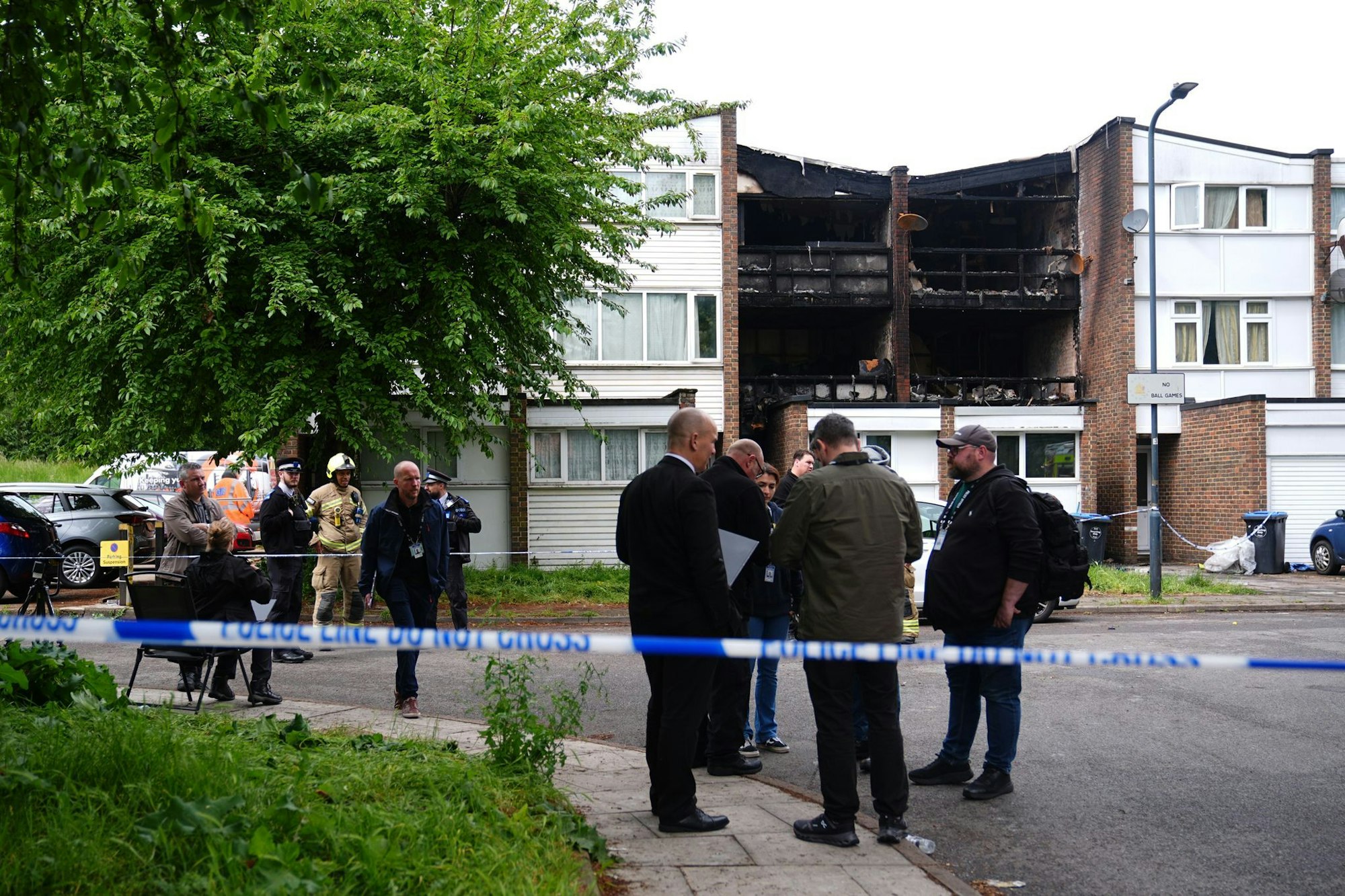 Die Polizei wurde zu dem Hausbrand gerufen.