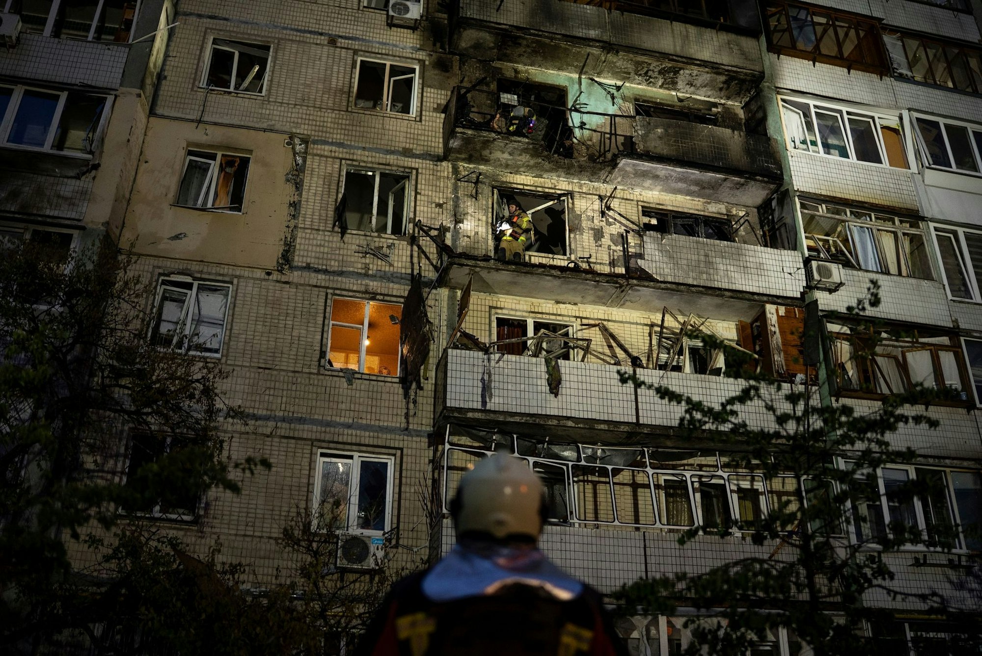 In der ukrainischen Hauptstadt gab es nach neue russischen Drohnenschlägen Verletze und Schäden an Gebäuden.