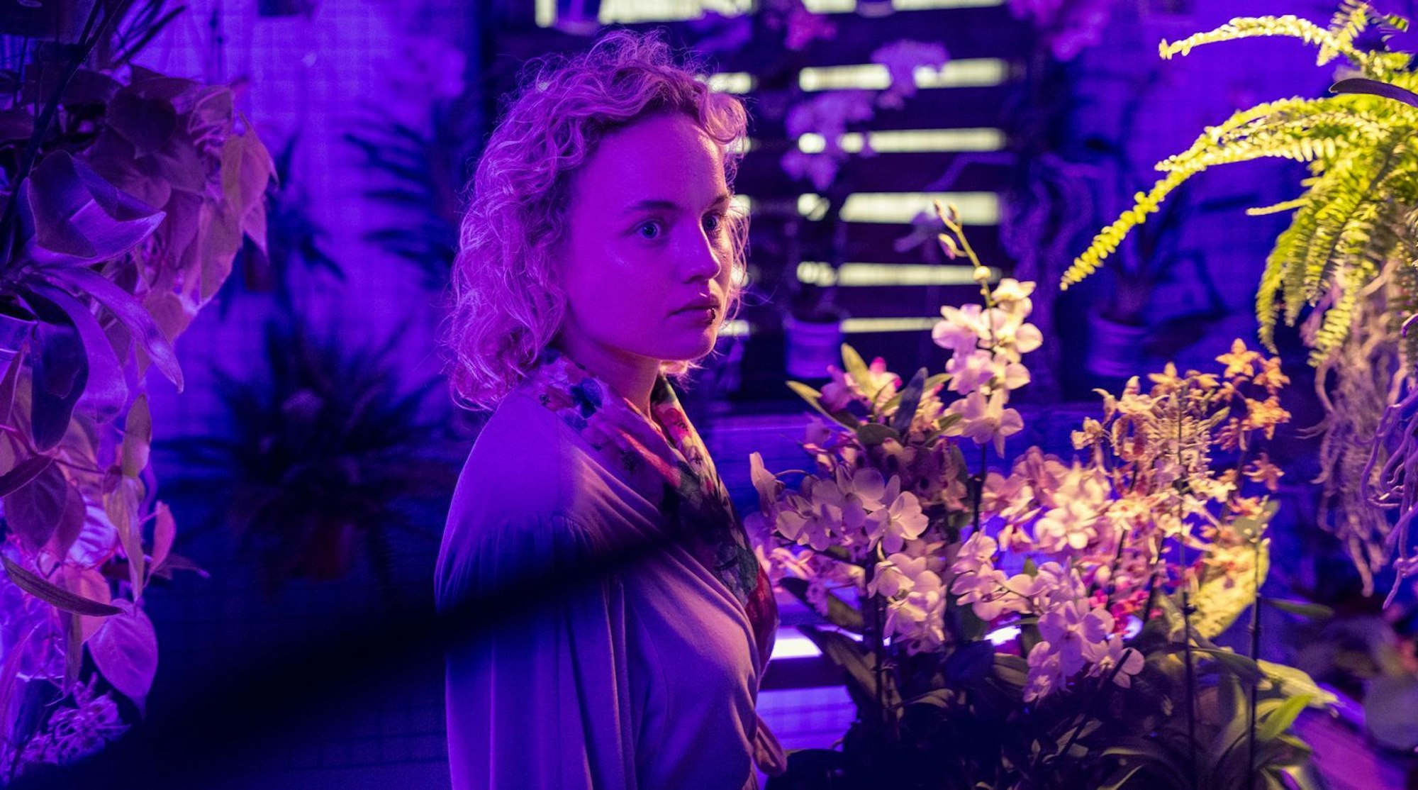 Als Nathalie (Luise von Finckh) im Haus ihres Peinigers einen Raum voller Orchideen entdeckt, findet sie ein Gesprächsthema, mit dem sie ihn zum Verbündeten machen und schließlich zu ihrer Freilassung überreden kann. (Bild: ARD Degeto/ORF/Zeitsprung Pictures/Graf Film/Toni Muhr)
