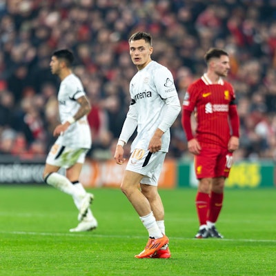 Liverpool v Bayer Leverkusen Champions League 05/11/2024. Bayer Leverkusen midfielder Florian Wirtz 10 during the Champions League match between Liverpool and Bayer Leverkusen at Anfield, Liverpool, England on 5 November 2024. Editorial use only , Copyright: xIanxStephenx PSI-20755-0075