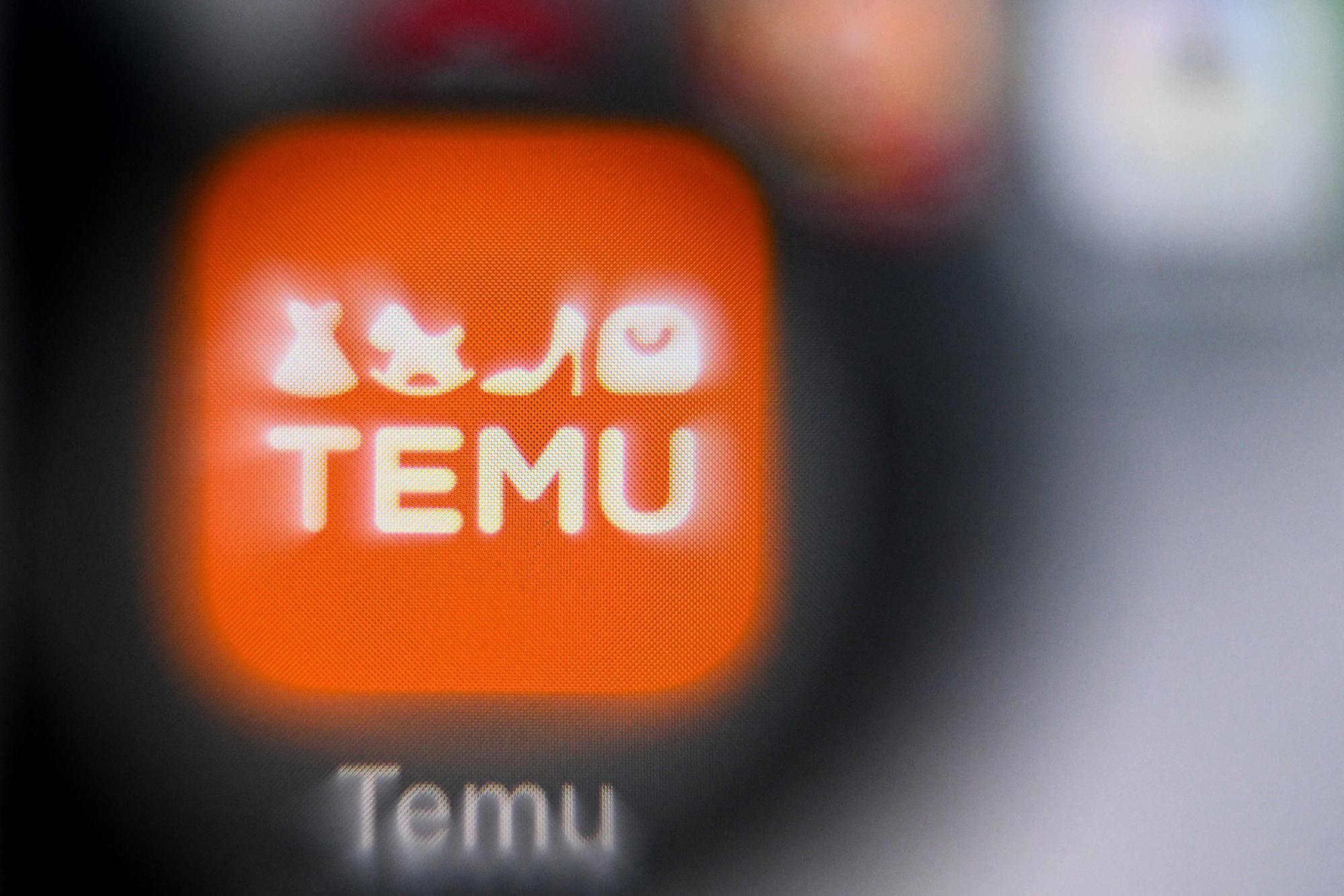 Das App-Icon des Online-Händlers Temu auf einem Bildschirm.