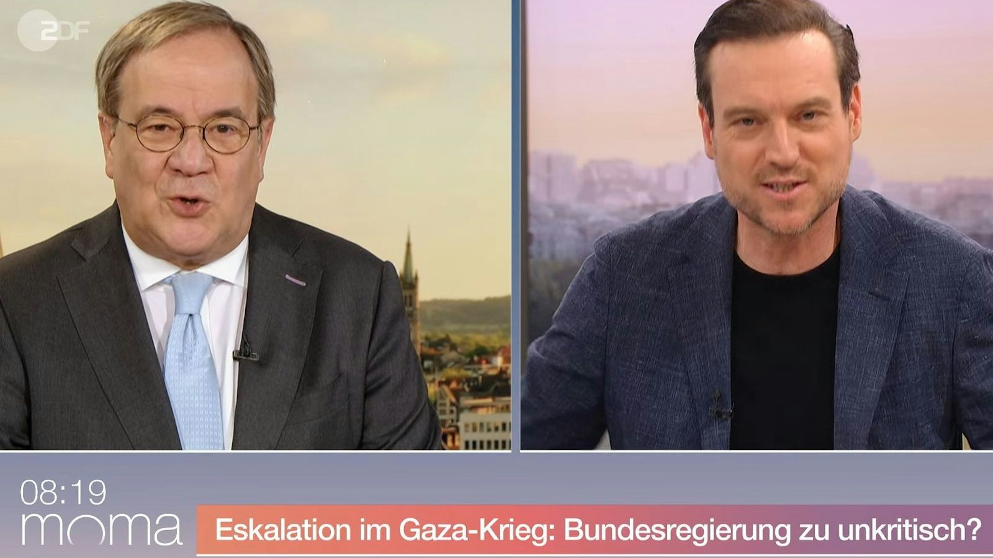 Armin Laschet und Andreas Wunn lieferten sich ein hitziges Streitgespräch. (Bild: ZDF)