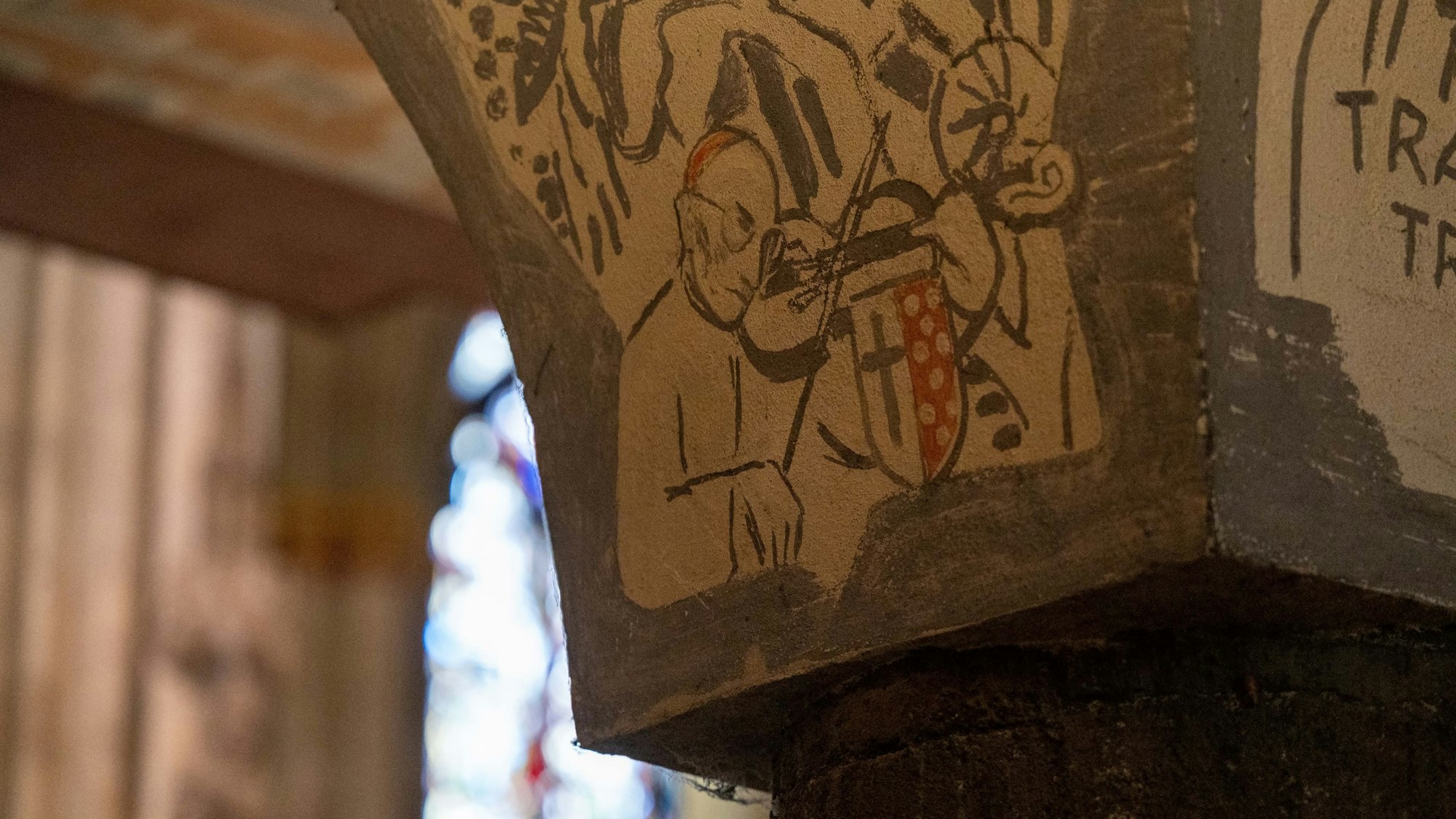 Zeichnung von Kardinal Frings mit Geige.