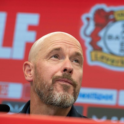 Erik TEN HAG, neuer Chefftrainer, Portraet, Porträt, Portrait, Angeschnittenes Einzelbild, Einzelmotiv, Vorstellung von Erik TEN HAG als neuer Trainer von Bayer Leverkusen. 26.05.2025 in der Bayarena Leverkusen, Â *** Erik TEN HAG, new head coach, portrait, portrait, cropped single image, single motif, presentation of Erik TEN HAG as new coach of Bayer Leverkusen 26 05 2025 in the Bayarena Leverkusen, Â