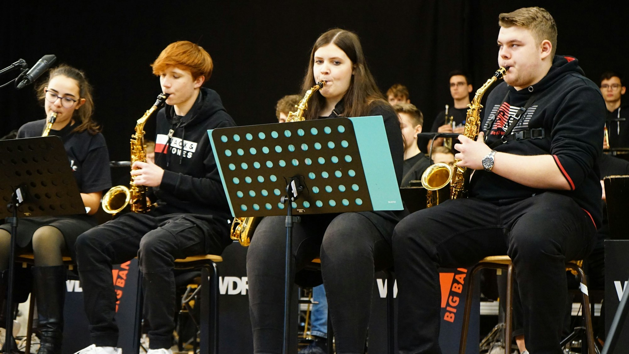 Das Foto zeigt die Big Band von La Musica bei einem Konzert.
