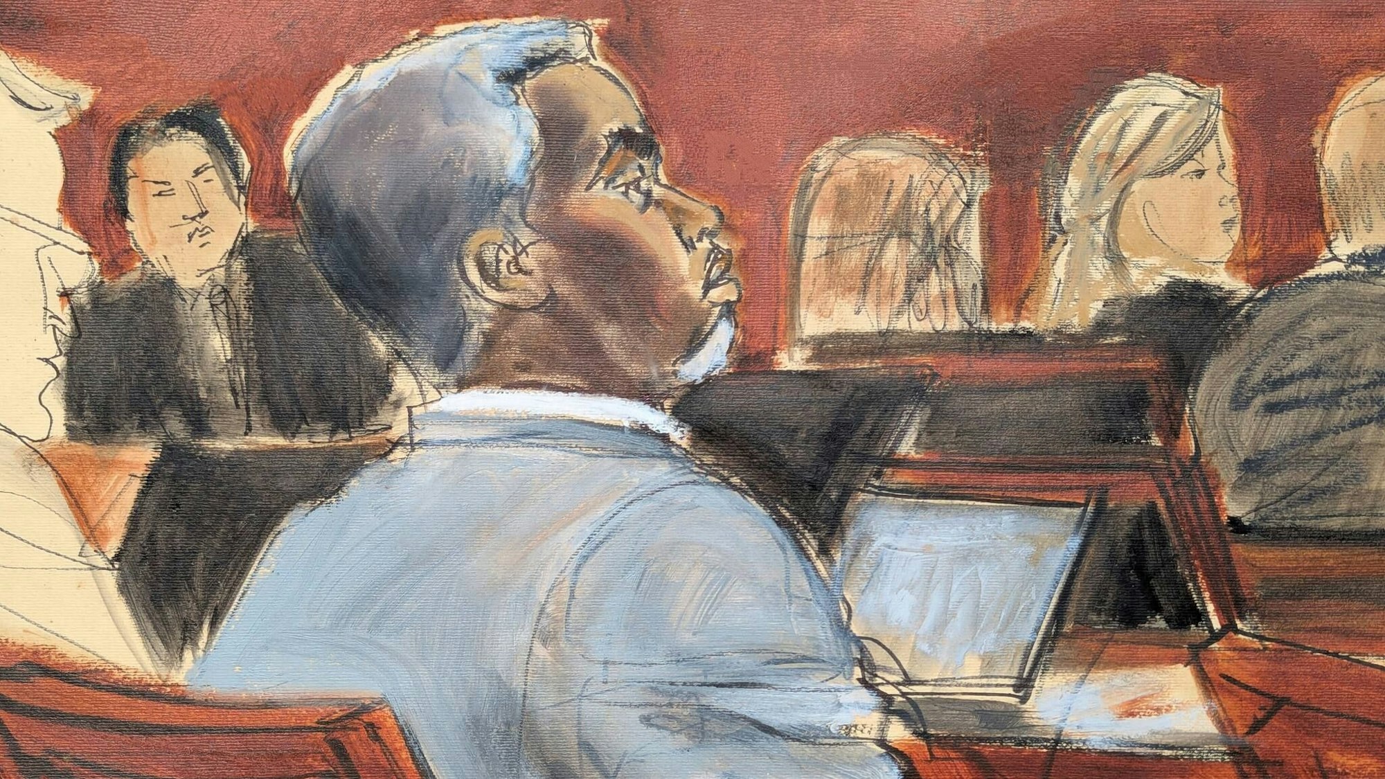 Die Gerichtszeichnung zeigt Sean Combs.