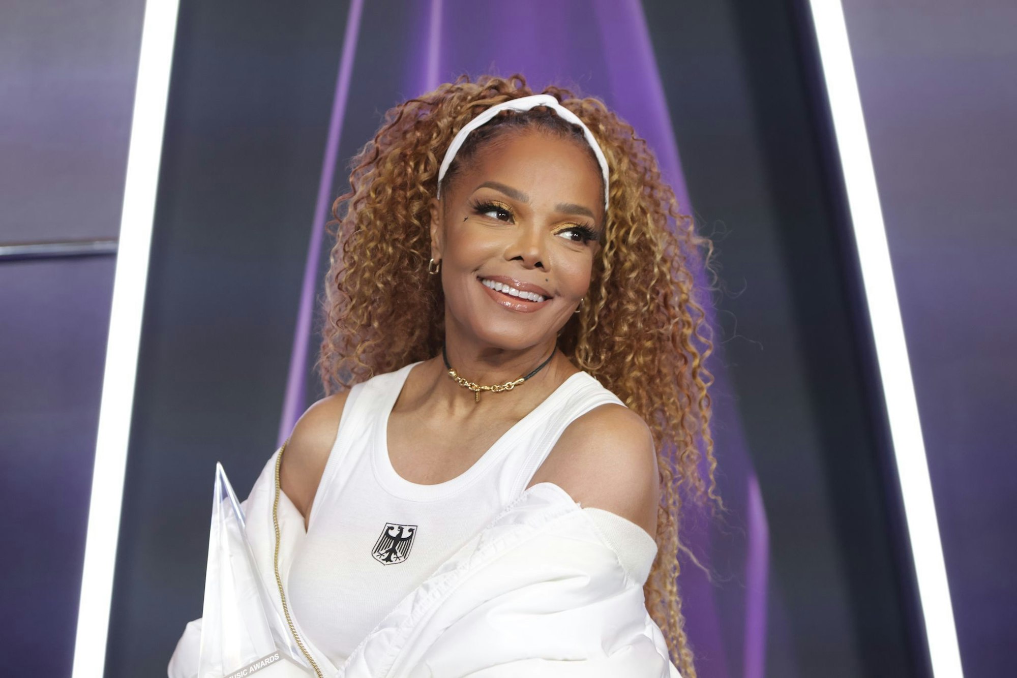 Janet Jackson trug den Bundesadler auf ihrem Top.
