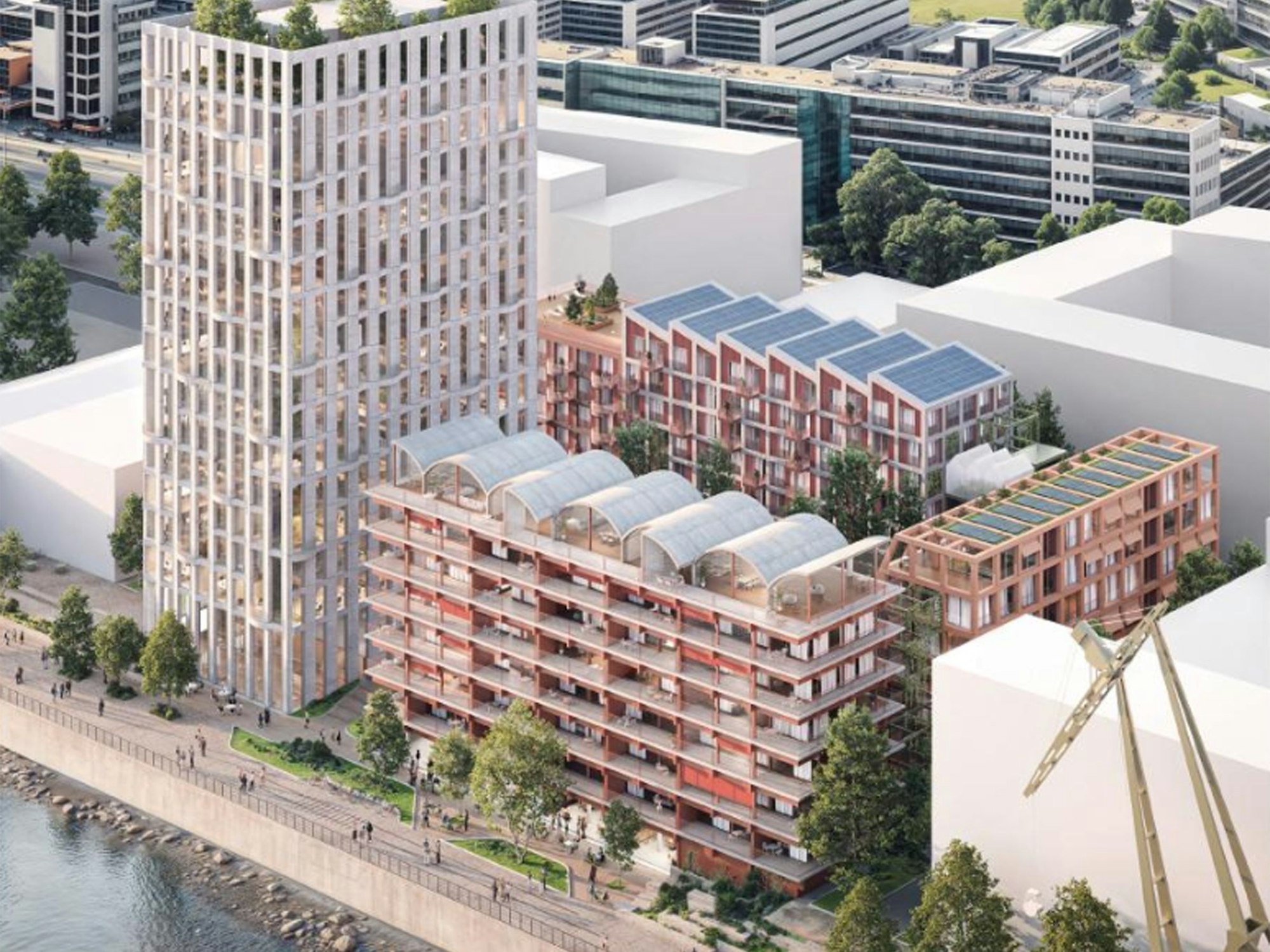 Entwurf des Architektenbüros Henning Larsen für das Baufeld 5 im Deutzer Hafen