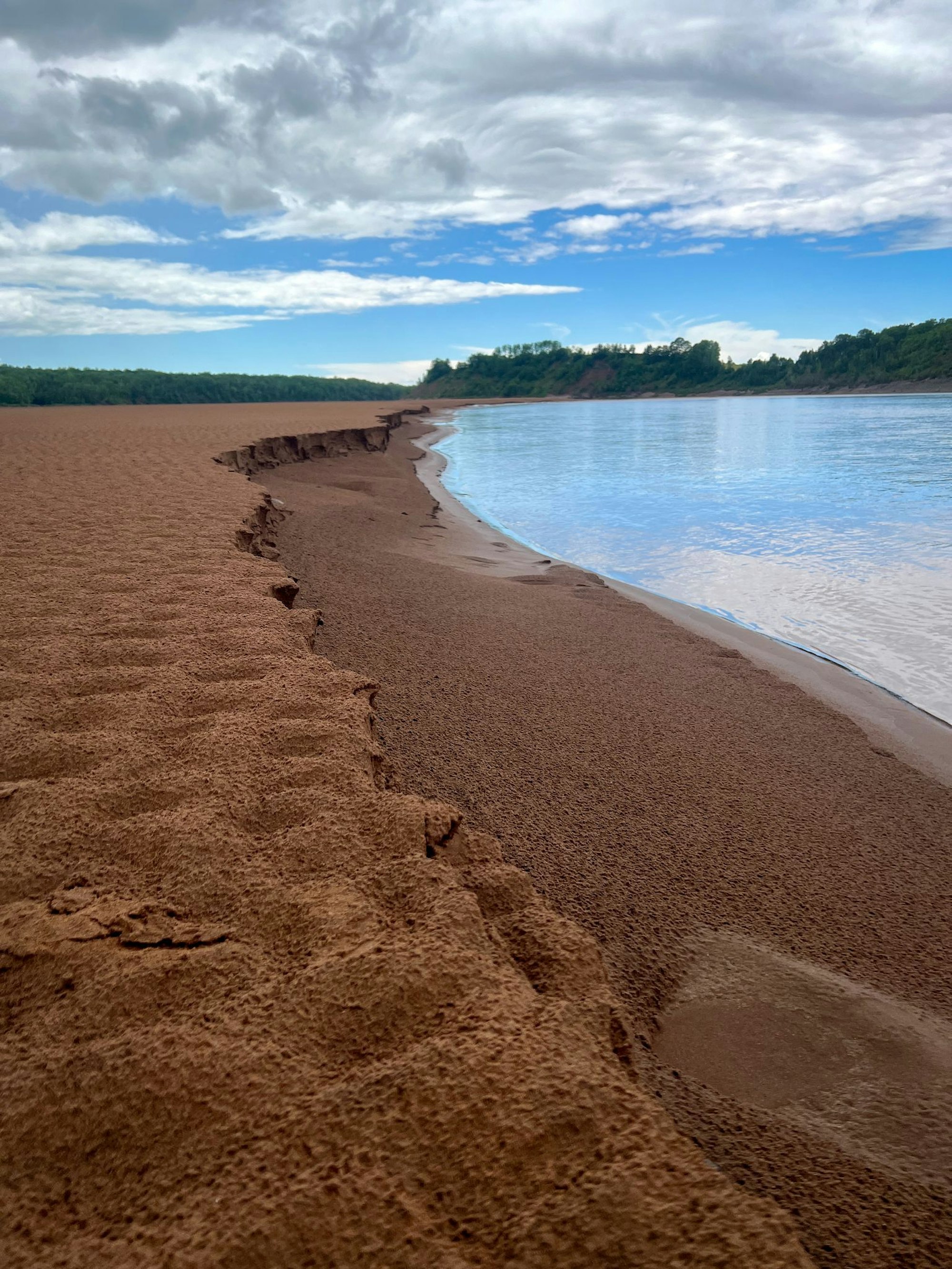 Sandbank im Shubenacadie River in Nova Scotia.