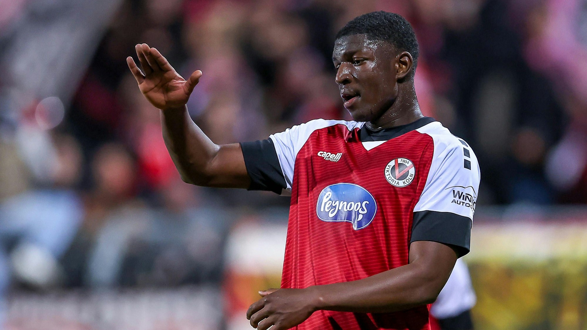 12.03.2025, Fußball, FC Viktoria Köln Rot-Weiss Essen, 3.Liga, Sportpark Höhenberg, Saison 2024 2025: Zoumana Keita Viktoria Köln 35 DFB regulations prohibit any use of photographs as image sequences and or quasi-video. Nordrhein-Westfalen Deutschland *** 12 03 2025, Football, FC Viktoria Köln Rot Weiss Essen, 3 Liga, Sportpark Höhenberg, Saison 2024 2025 Zoumana Keita Viktoria Köln 35 DFB regulations prohibit any use of photographs as image sequences and or quasi video Nordrhein Westfalen Germany