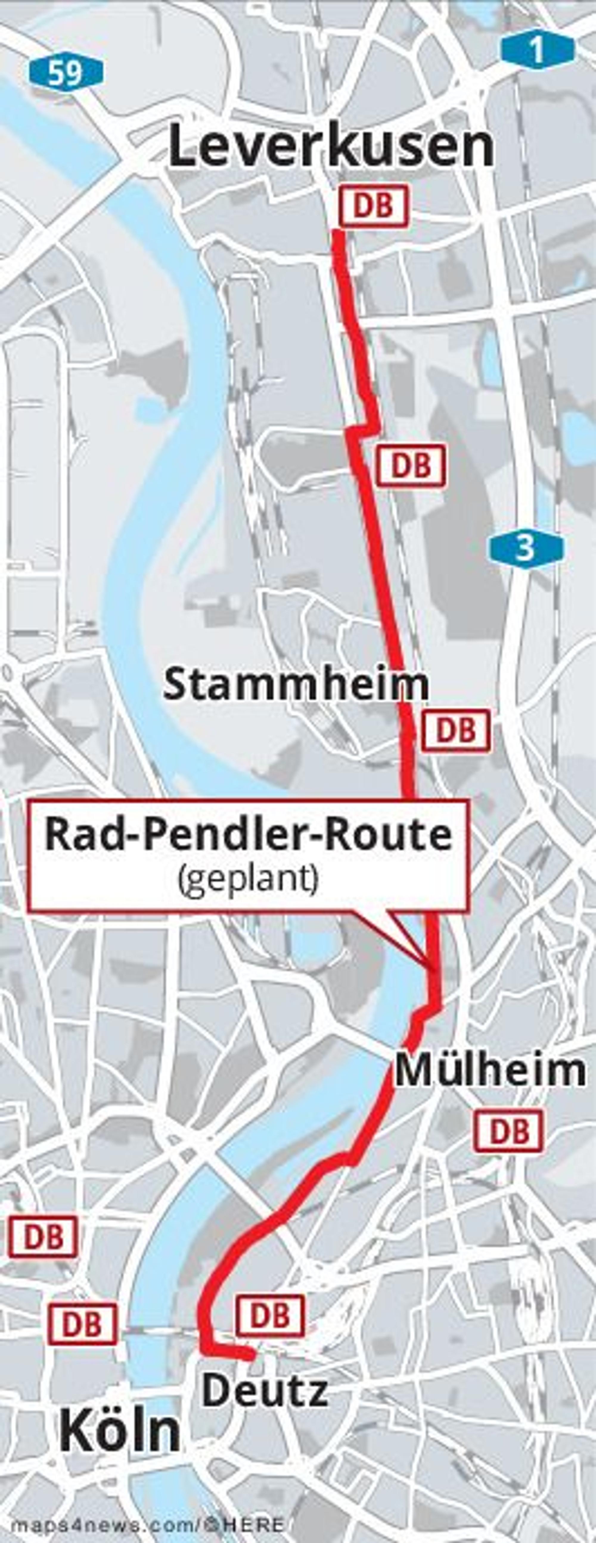 Die geplante Radpendlerroute