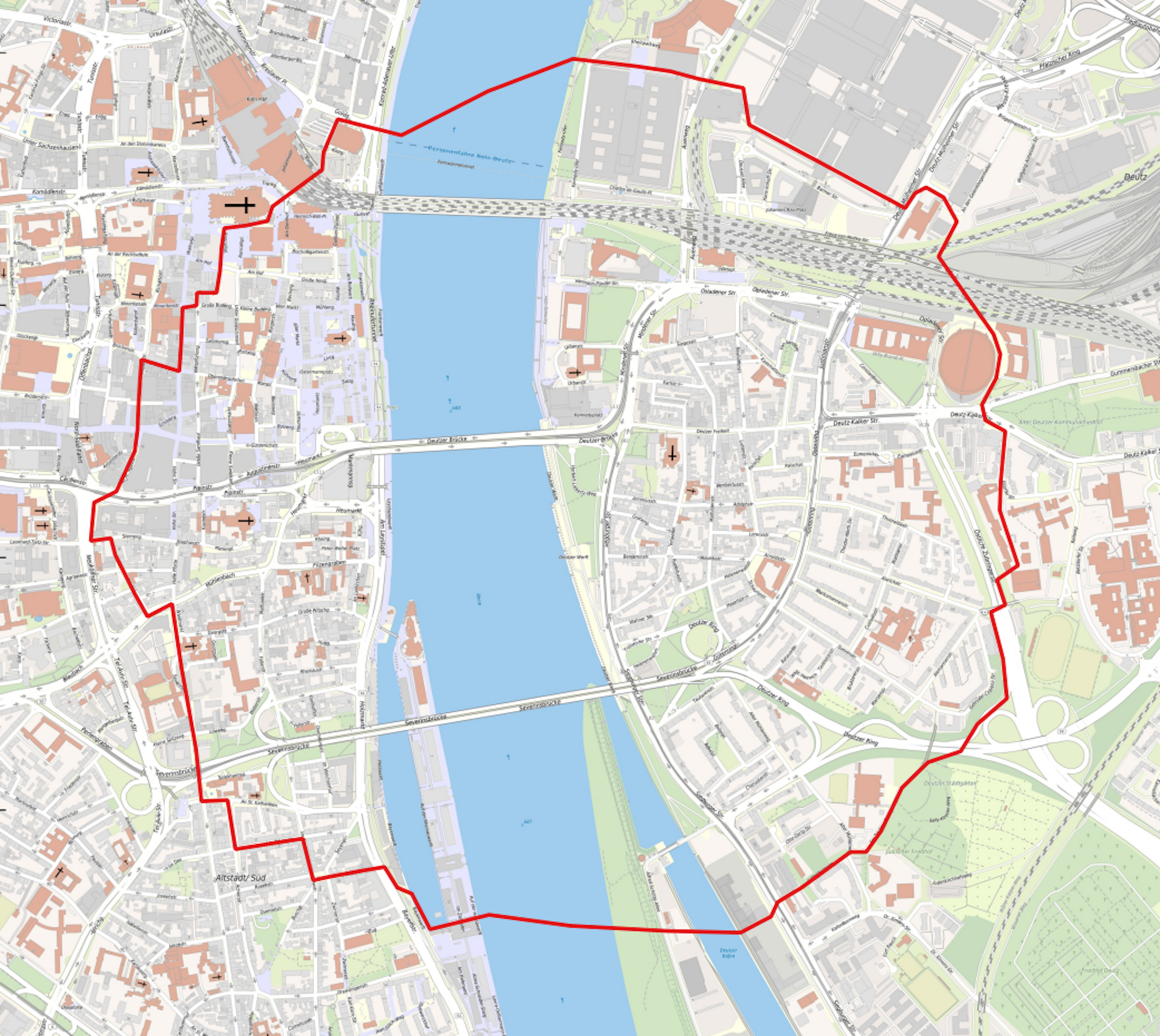 Der Evakuierungsbereich rund um die Funde in Köln-Deutz beträgt 1000 Meter.