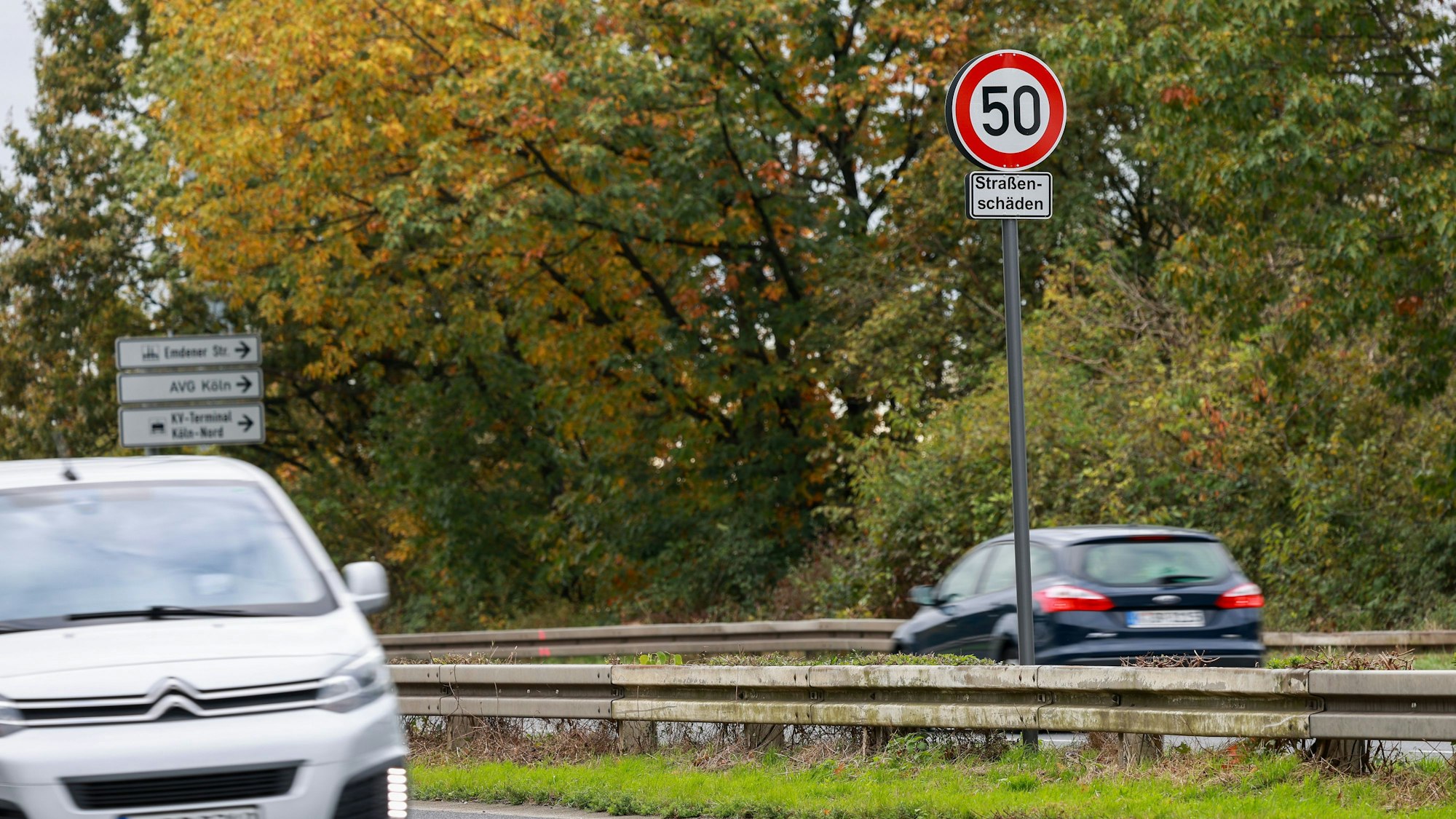 Auf der Industriestraße in Niehl gilt aktuell ein Tempolimit von 50 km/h.