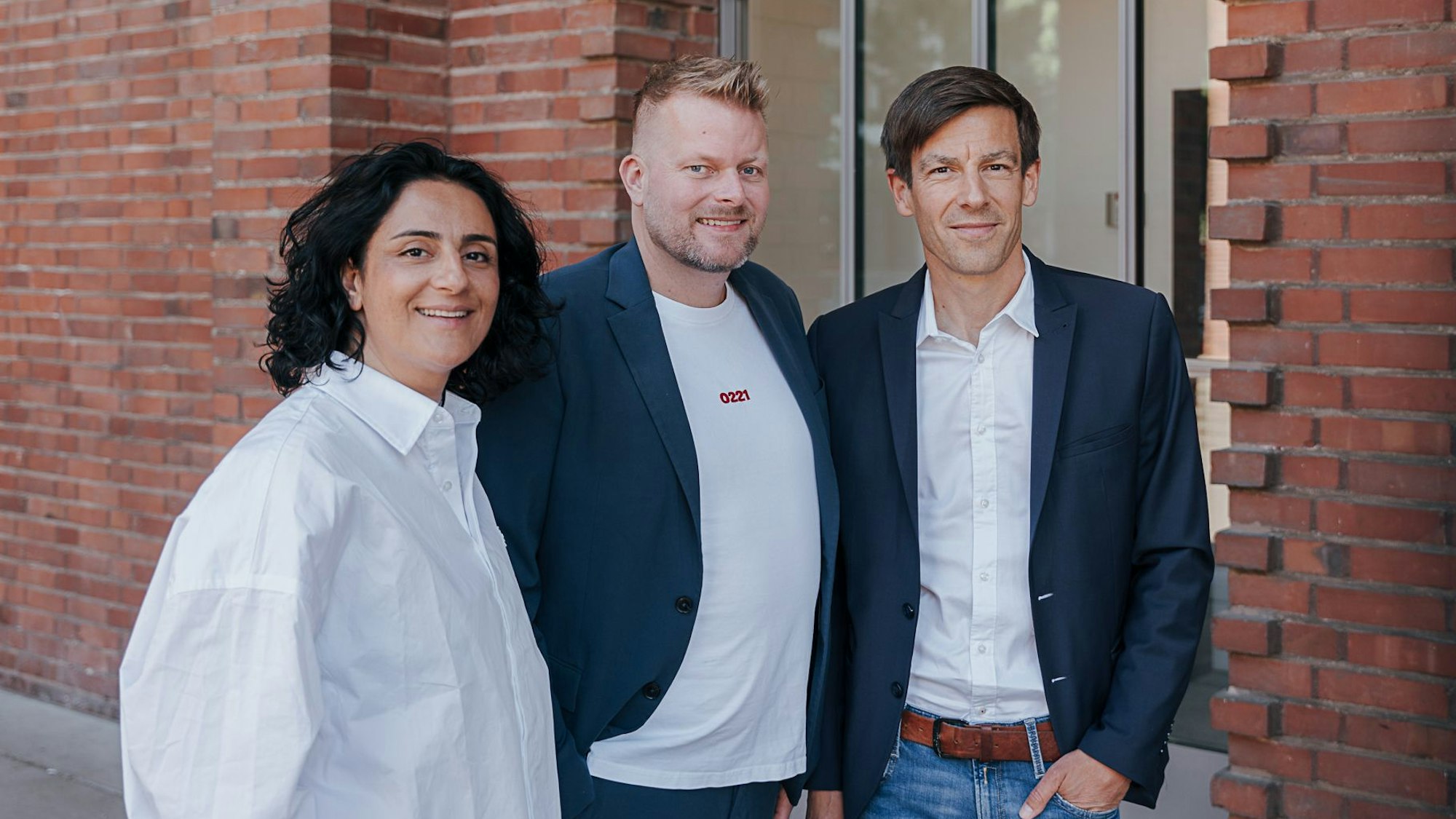 Tugba Tekkal (v.l.), Wilke Stroman und Carsten Wettich (v.l.) möchten den zukünftigen Vorstand des 1. FC Köln stellen.