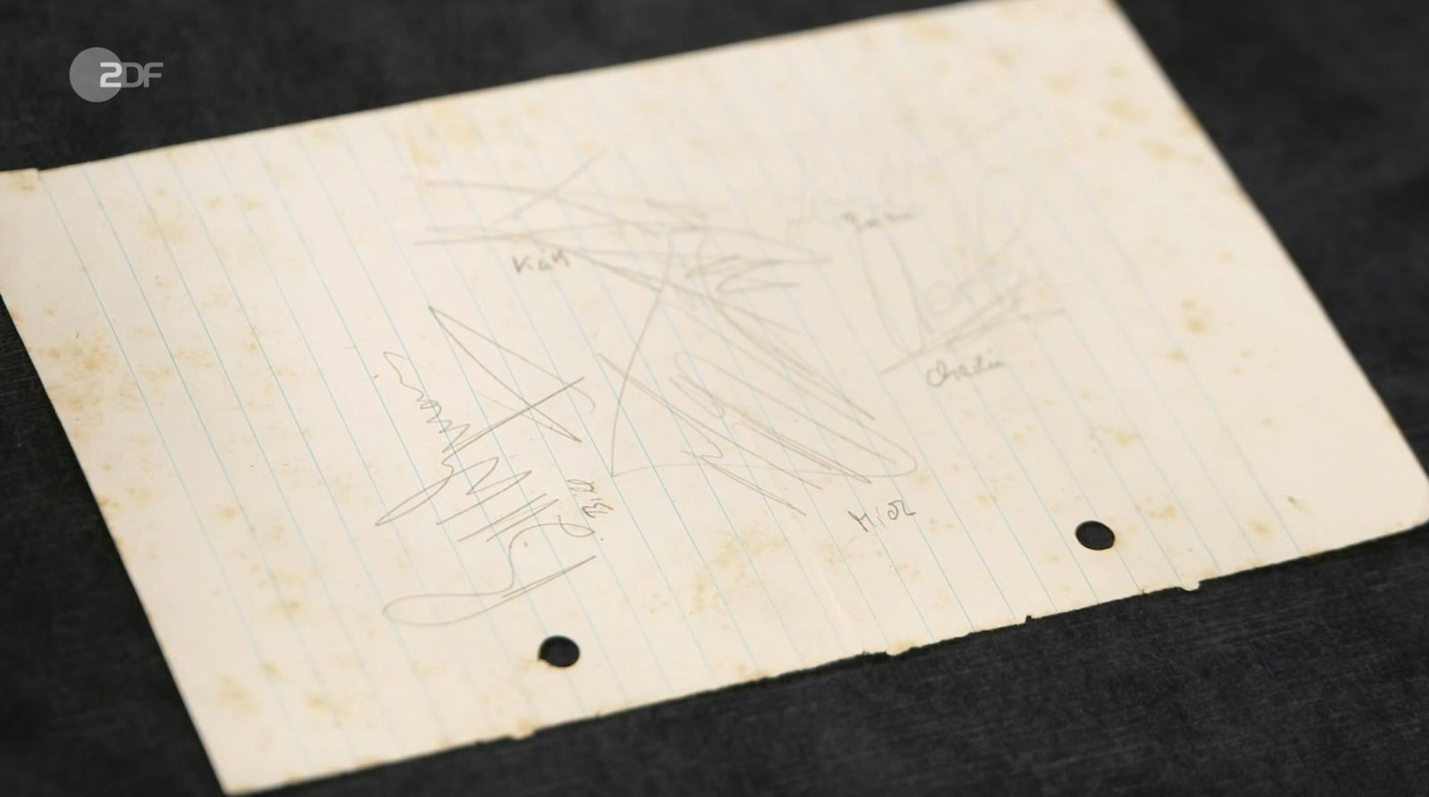 Auf dem Zettel standen laut der Verkäuferin die Bandmitglieder der Urformation der Rolling Stones - doch es gab einen Haken. (Bild: ZDF)