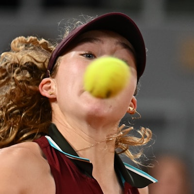 Mirra Andreeva in Aktion.