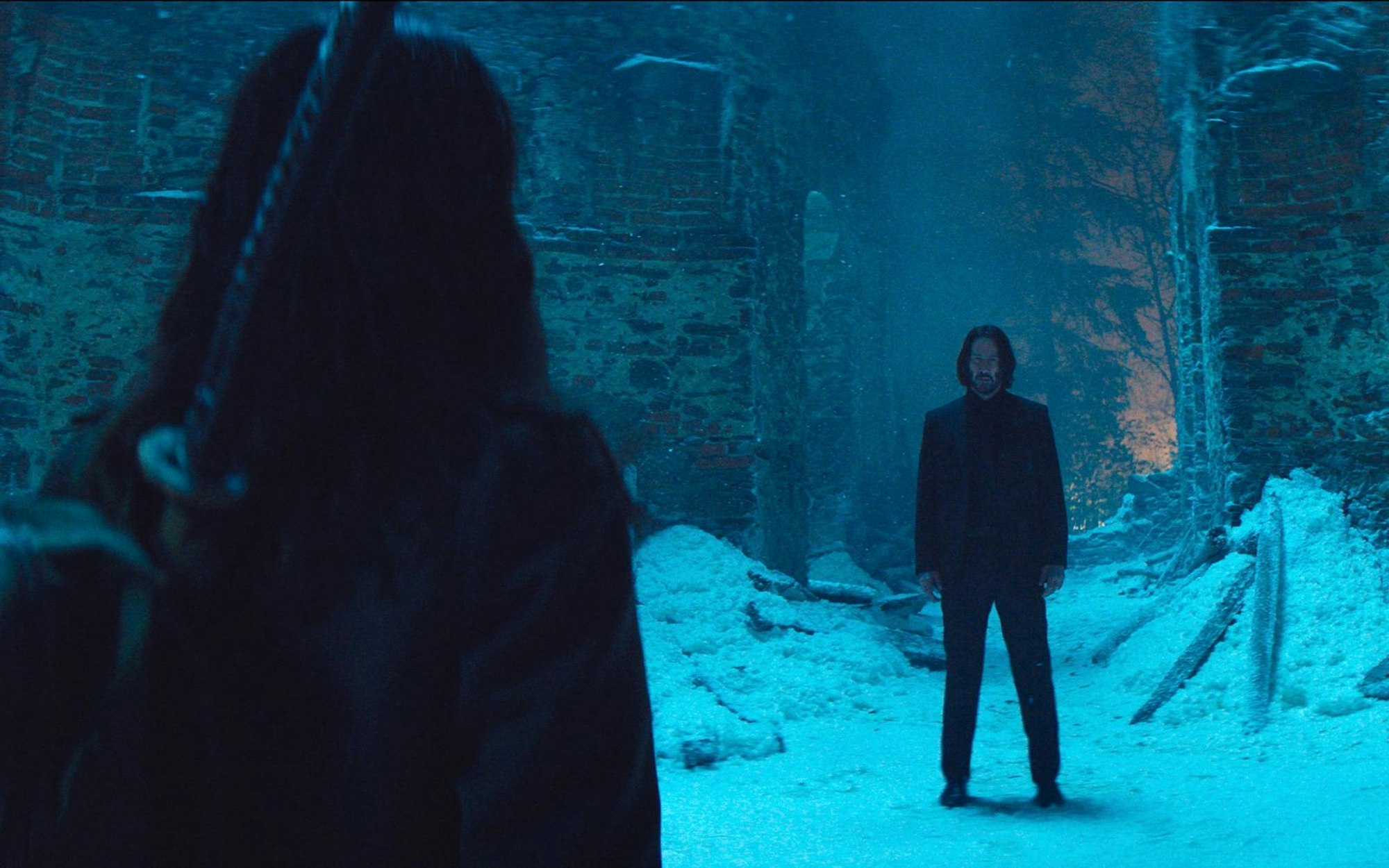 Damit sie eine noch bessere Killerin wird, möchte Eve (Ana de Armas) ein paar Tipps von John Wick (Keanu Reeves) einholen. (Bild: 2025 Lionsgate)