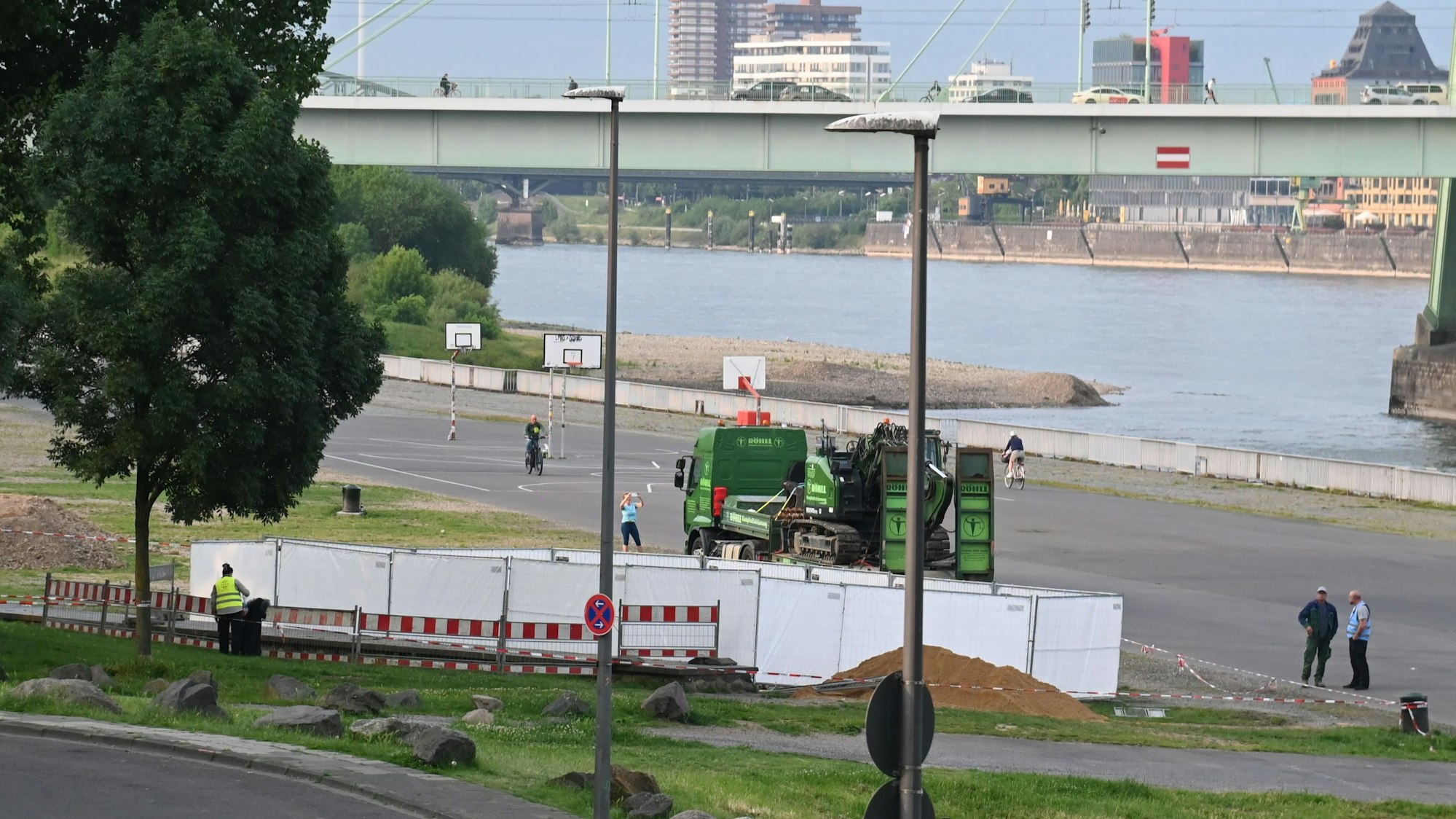 Fundort einer der drei gefundenen Bomben auf der Deutzer Werft