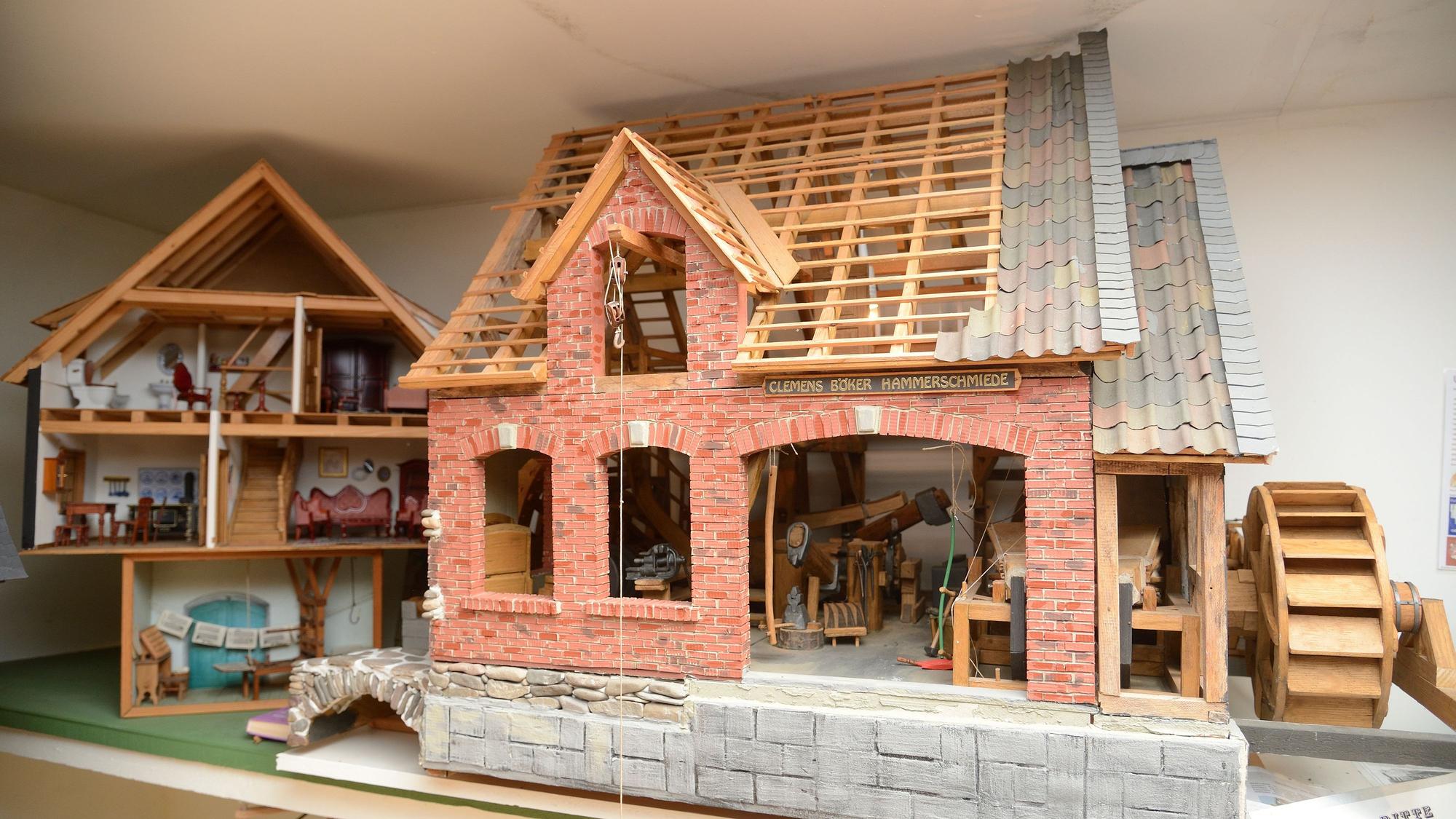 Mühlenmodelle an der Steiner Mühle.