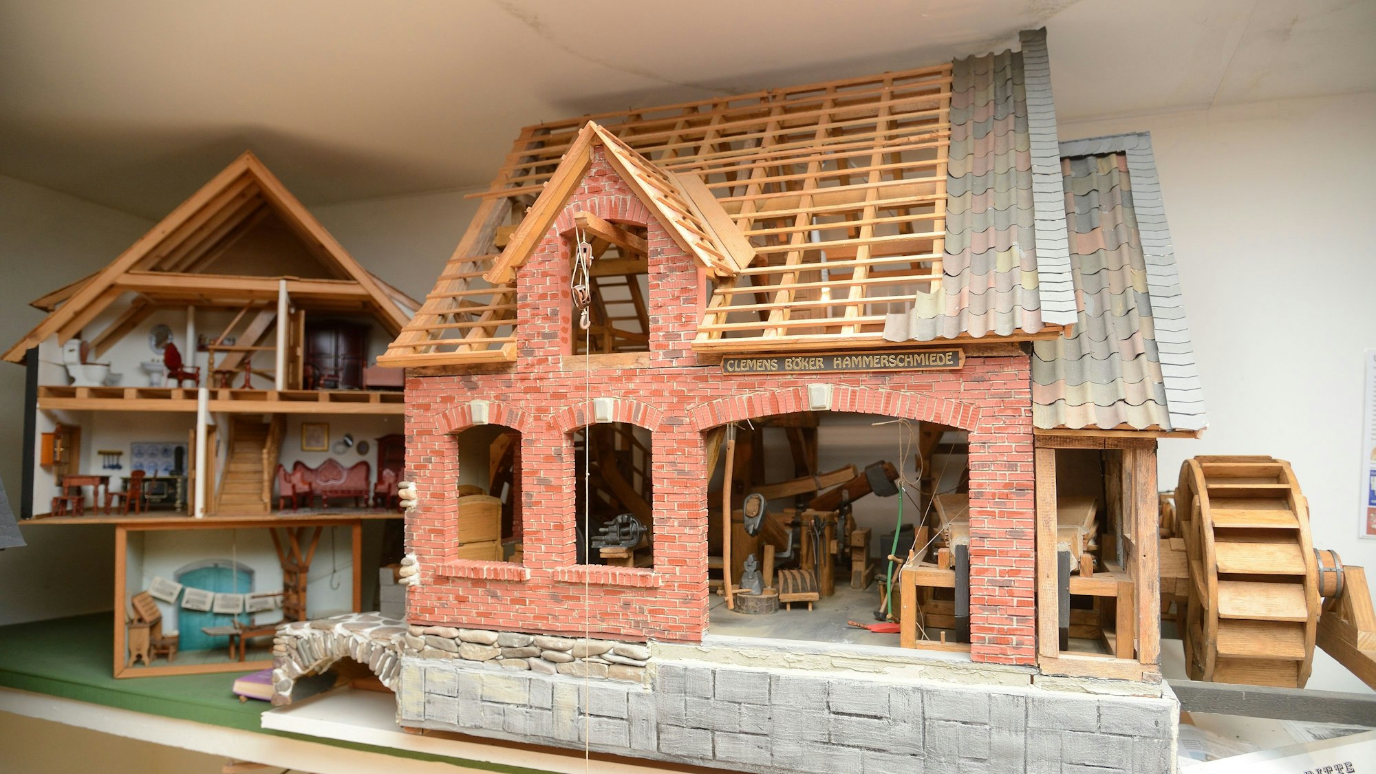 Mühlenmodelle an der Steiner Mühle.