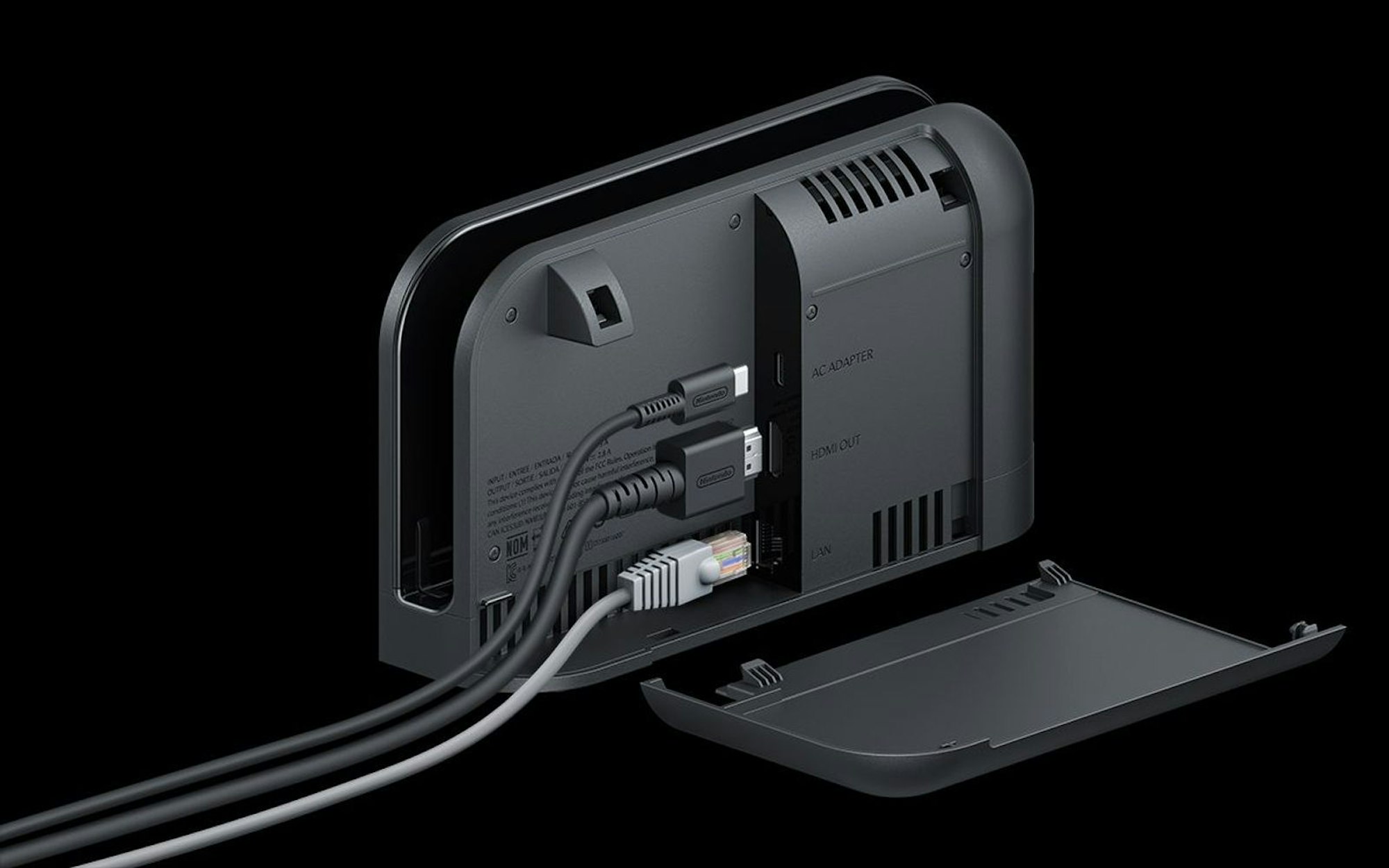 Diese Anschlüsse hat die Nintendo Switch 2-Station unter der Haube. (Bild: Nintendo)