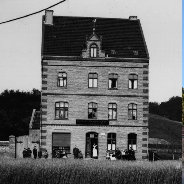 Ein historisches und ein aktuelles Foto des Gasthauses „Zum Deutschen Haus“.