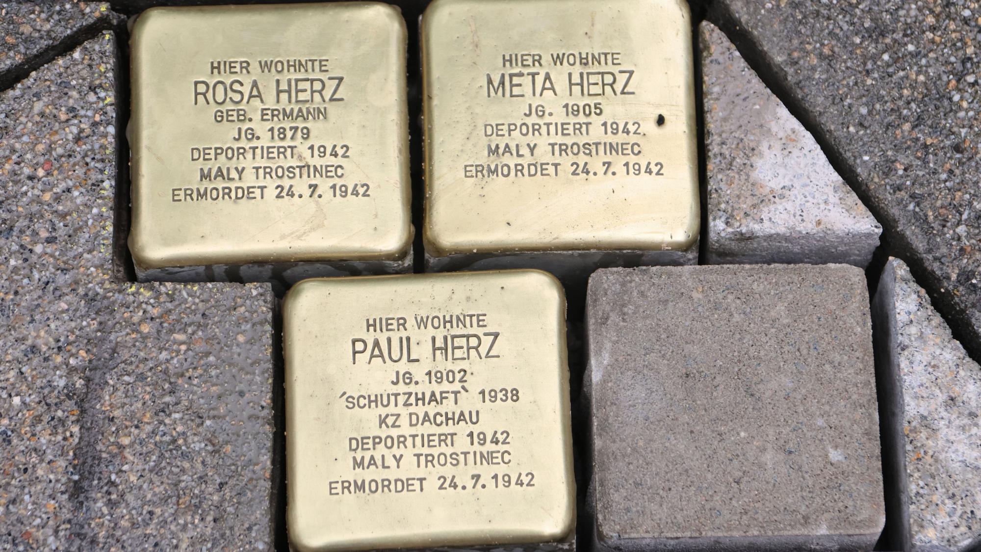 Stolpersteine für die Familie Herz.