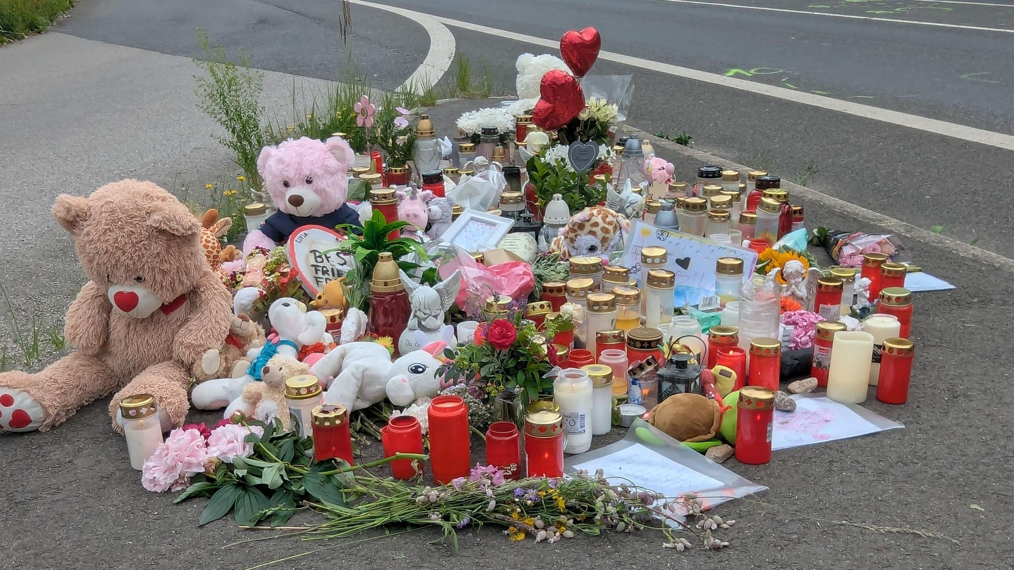 Das Foto zeigt die Gedenkstätte am Straßenrand.