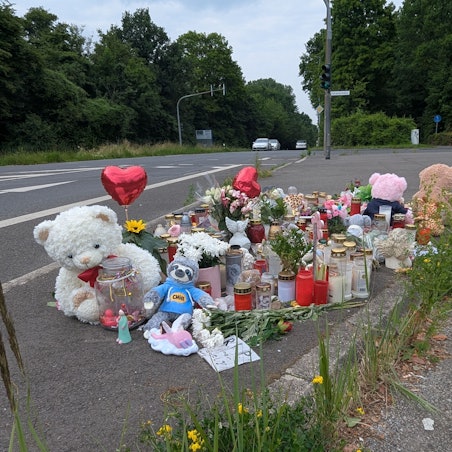 Das Foto zeigt die Gedenkstätte in der Nähe der Unfallstelle.