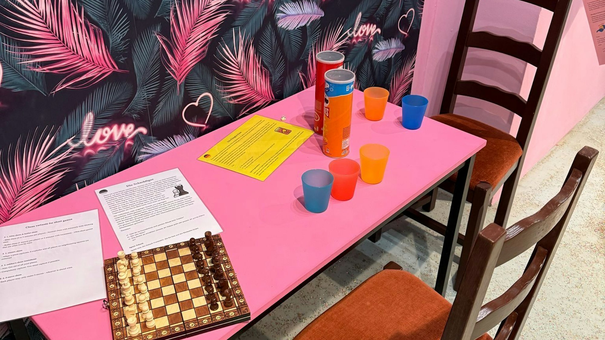 Eine weitere Station, bei der die Besucher selbst am Zug sind und gegeneinaner spielen können.