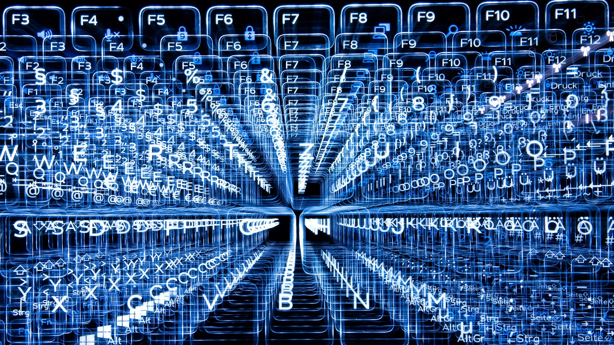 Tasten einer beleuchteten Tastatur