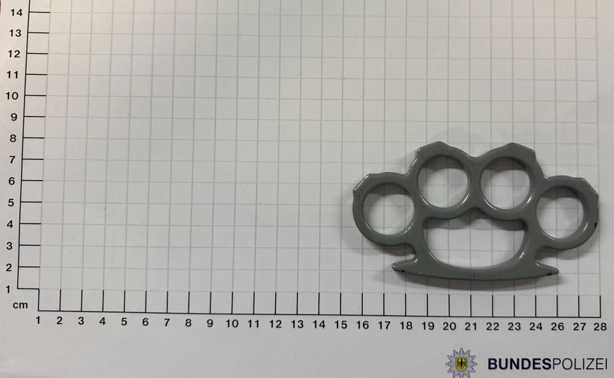 Schlagring confisziert von der Bundespolizei am Hauptbahnhof Gelsenkirchen
