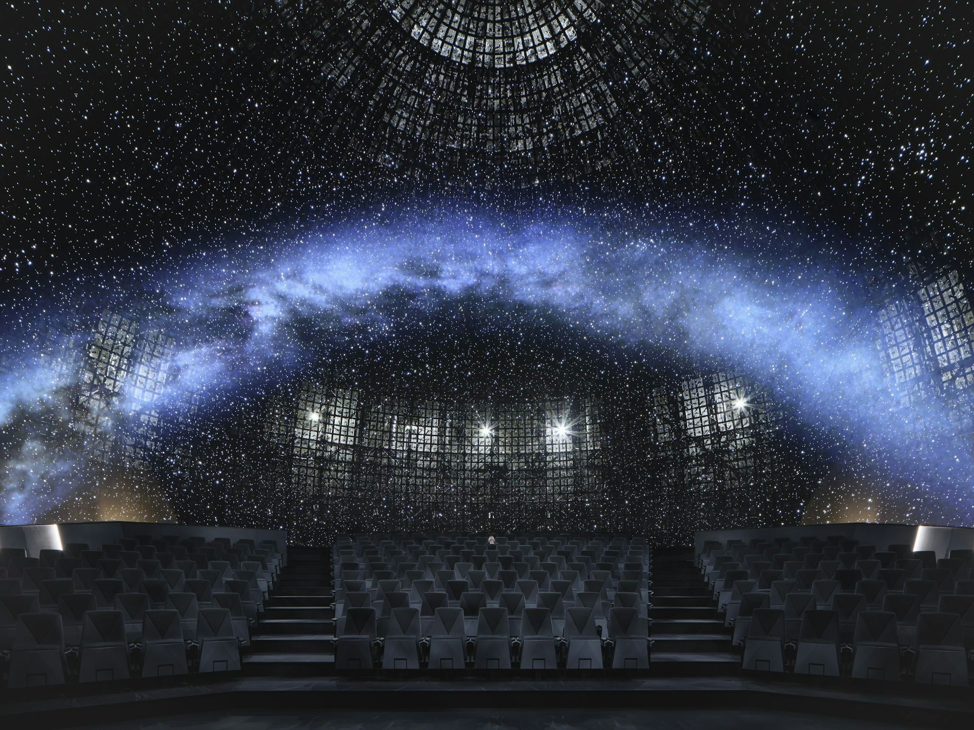 Das Planetarium in Prag nutzt selbstleuchtende Lichtquellen anstatt Projektoren.