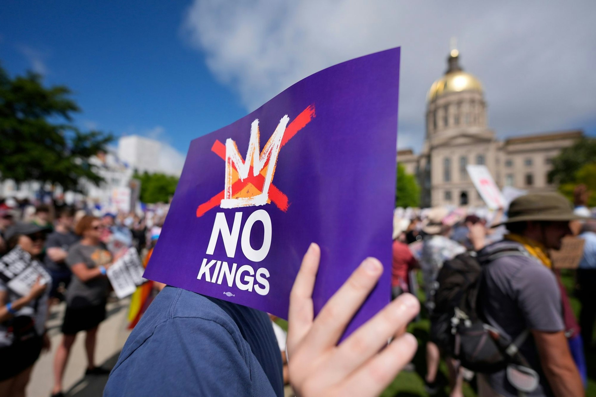 «No Kings» (Keine Könige) war das übergreifende Motto der Proteste.