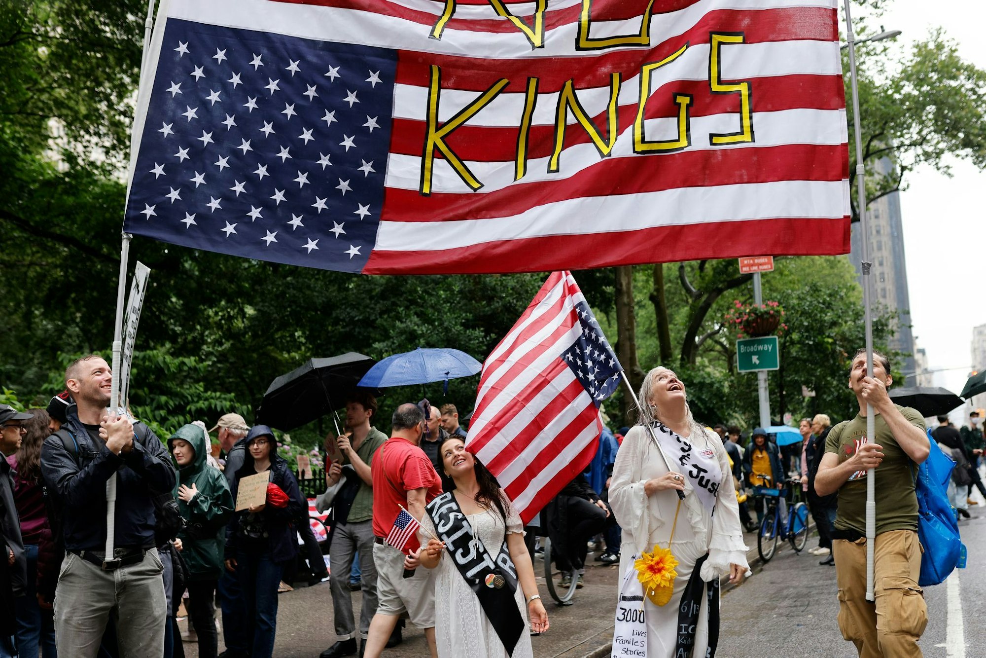 «No Kings» (Keine Könige) war das übergreifende Motto der Proteste.
